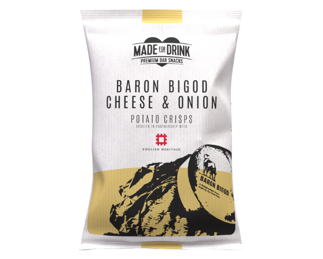 Baron Bigod Cheese & Onion Crisps | Available in both 40g and 150g | 33%-34% Gross Margin