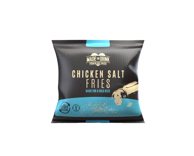 A 40g pack of Made For Drink's Chicken Salt Fries.