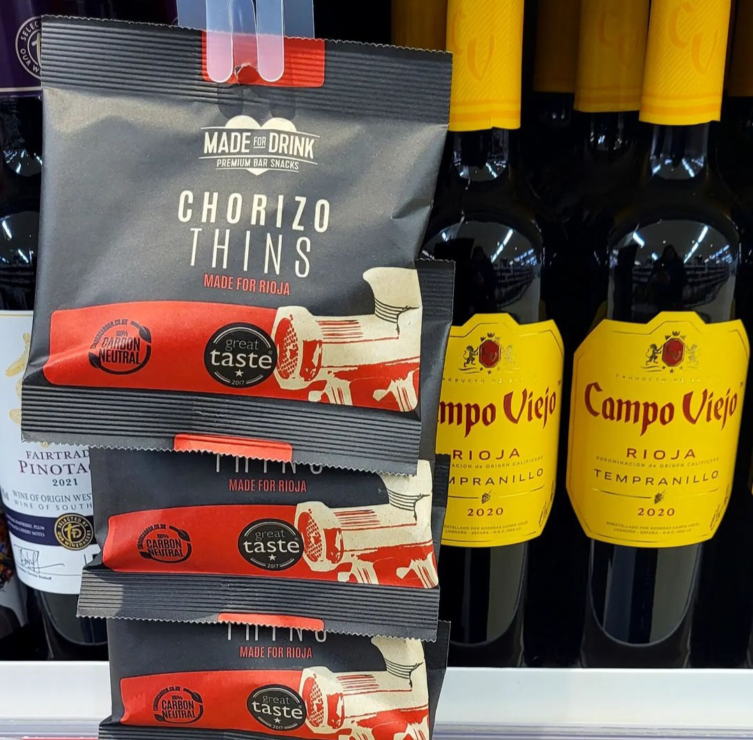 Chorizo Thins | Available in 18g Clip Strip, 30g Cases & 750g catering pks| 39%-71% Gross Margin