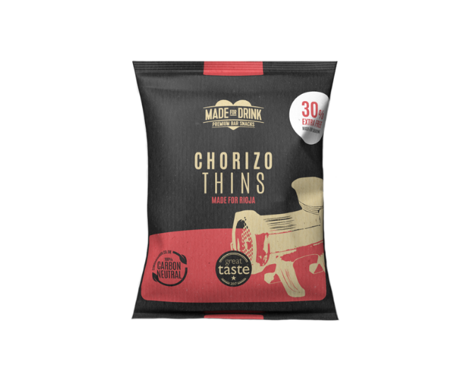 30g Pack of Made For Drink Chorizo Thins